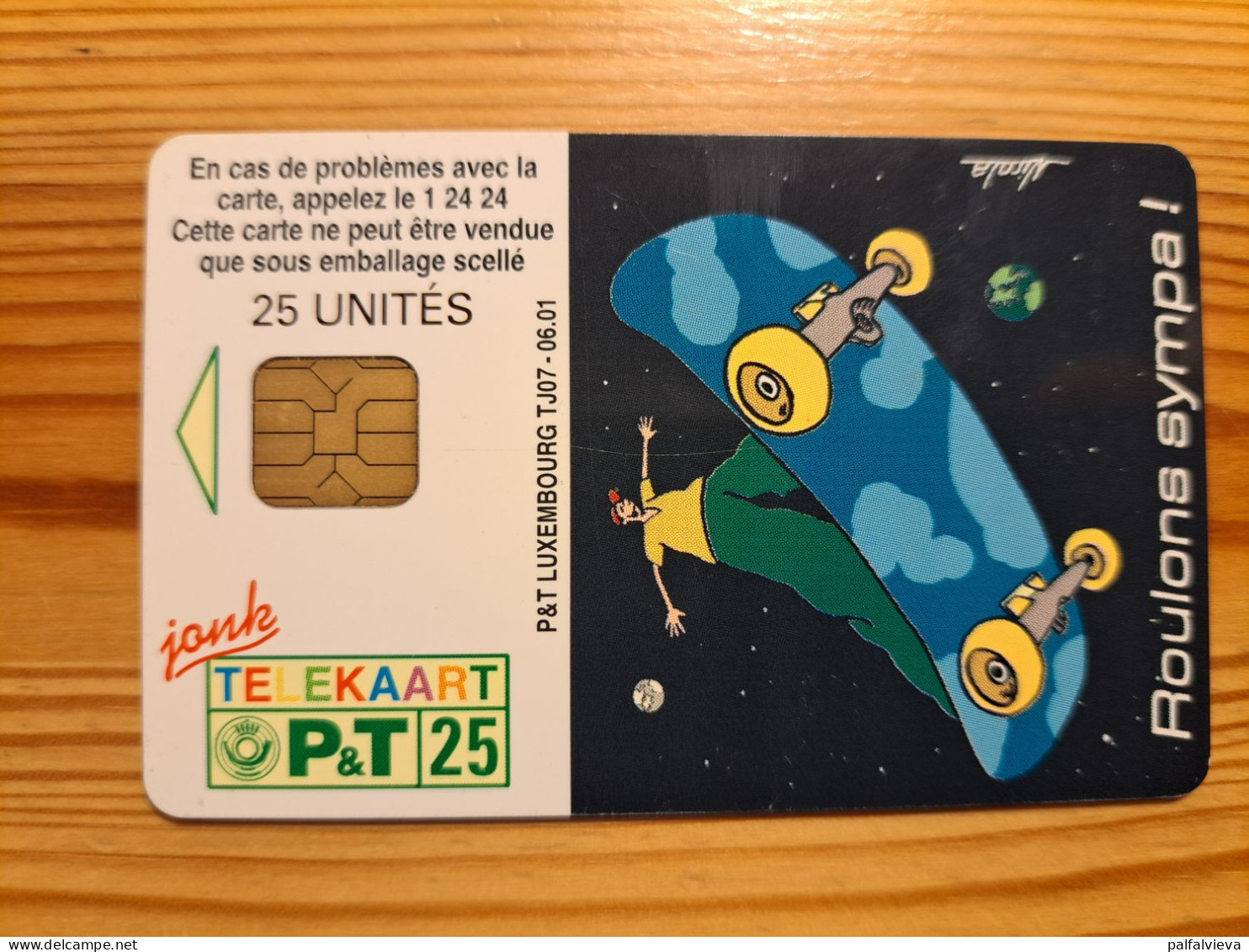 Phonecard Luxembourg - Cartoon, Skateboard - Luxemburgo