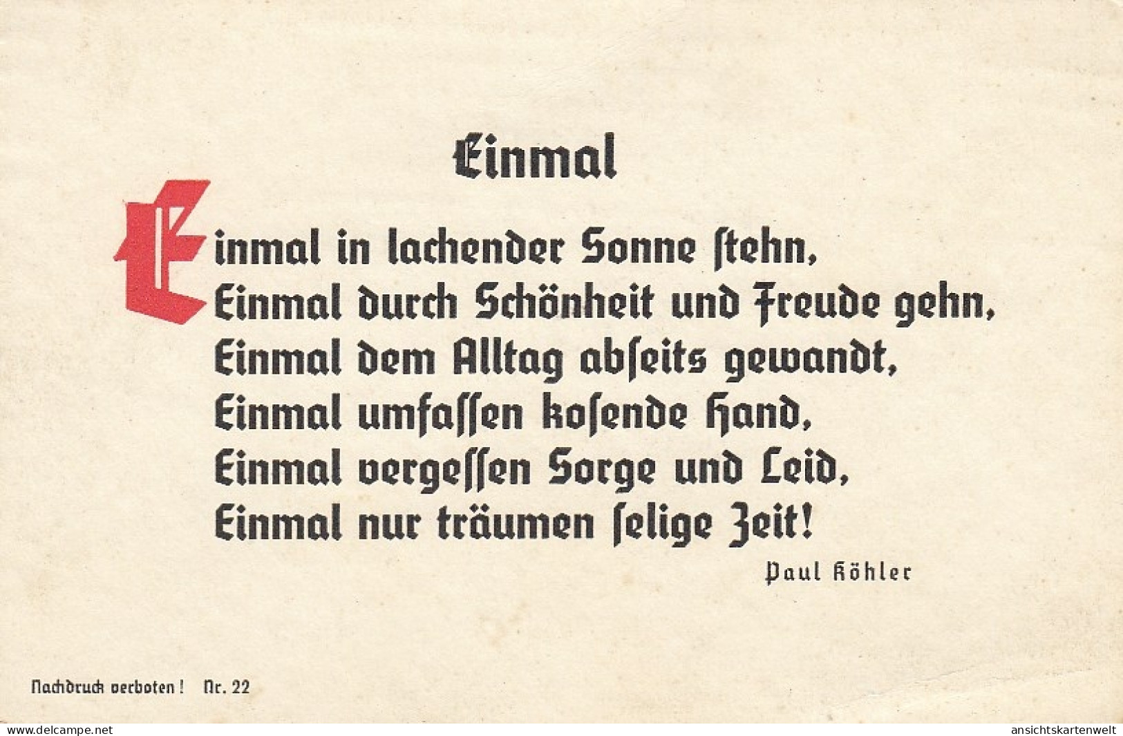 PAUL KÖHLER Einmal Ngl #D9613 - Philosophie