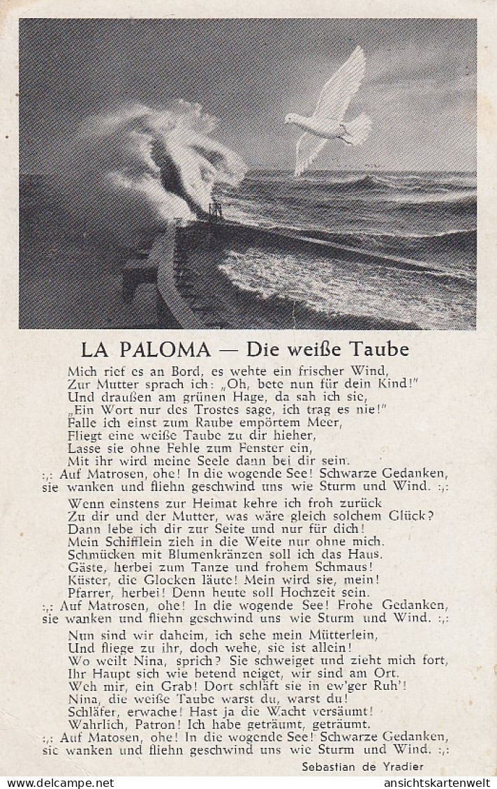 Liedtext: La Paloma - Die Weiße Taube Ngl #E0750 - Music And Musicians