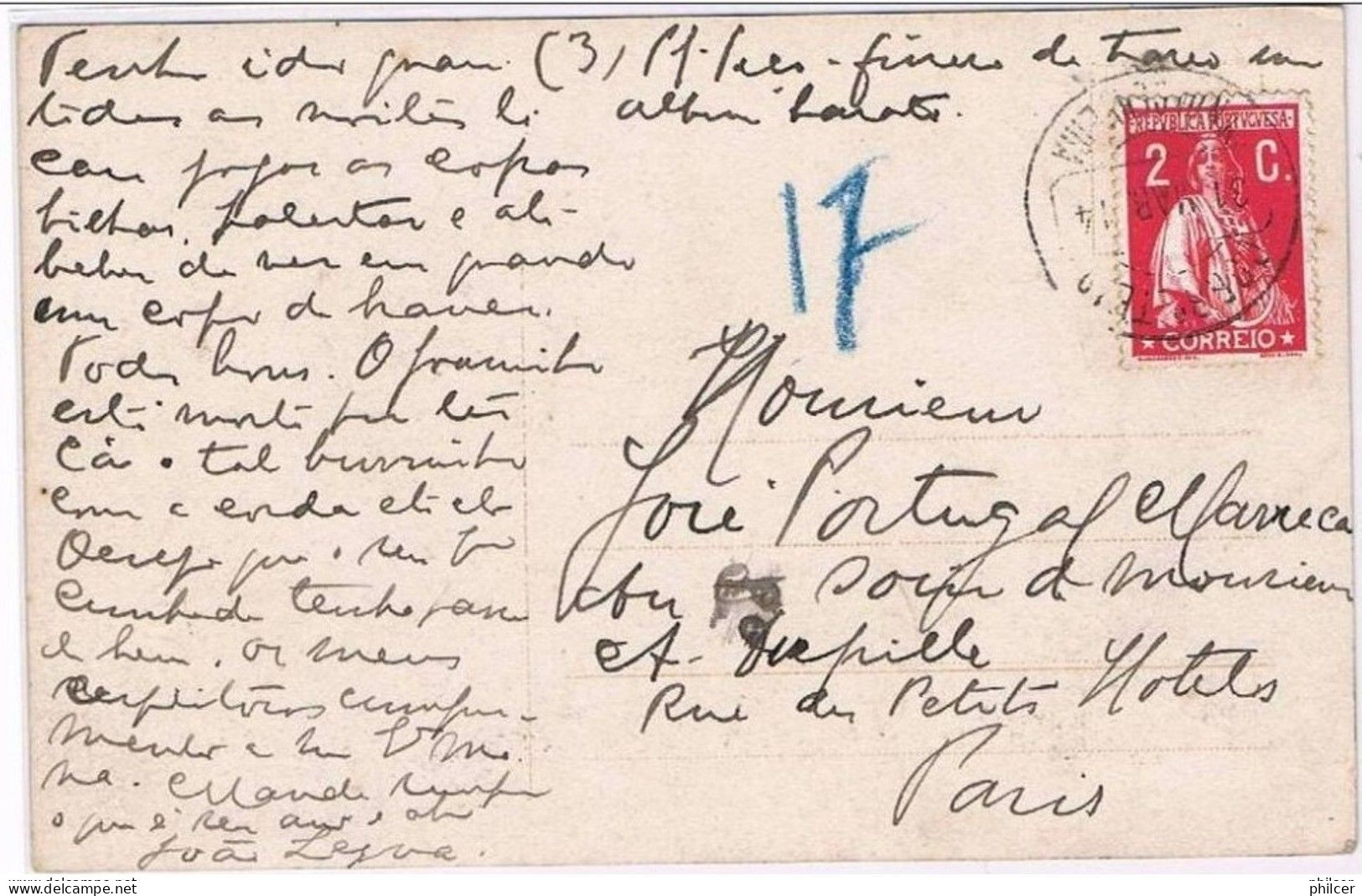 Portugal, 1914, Para Paris - Covers & Documents