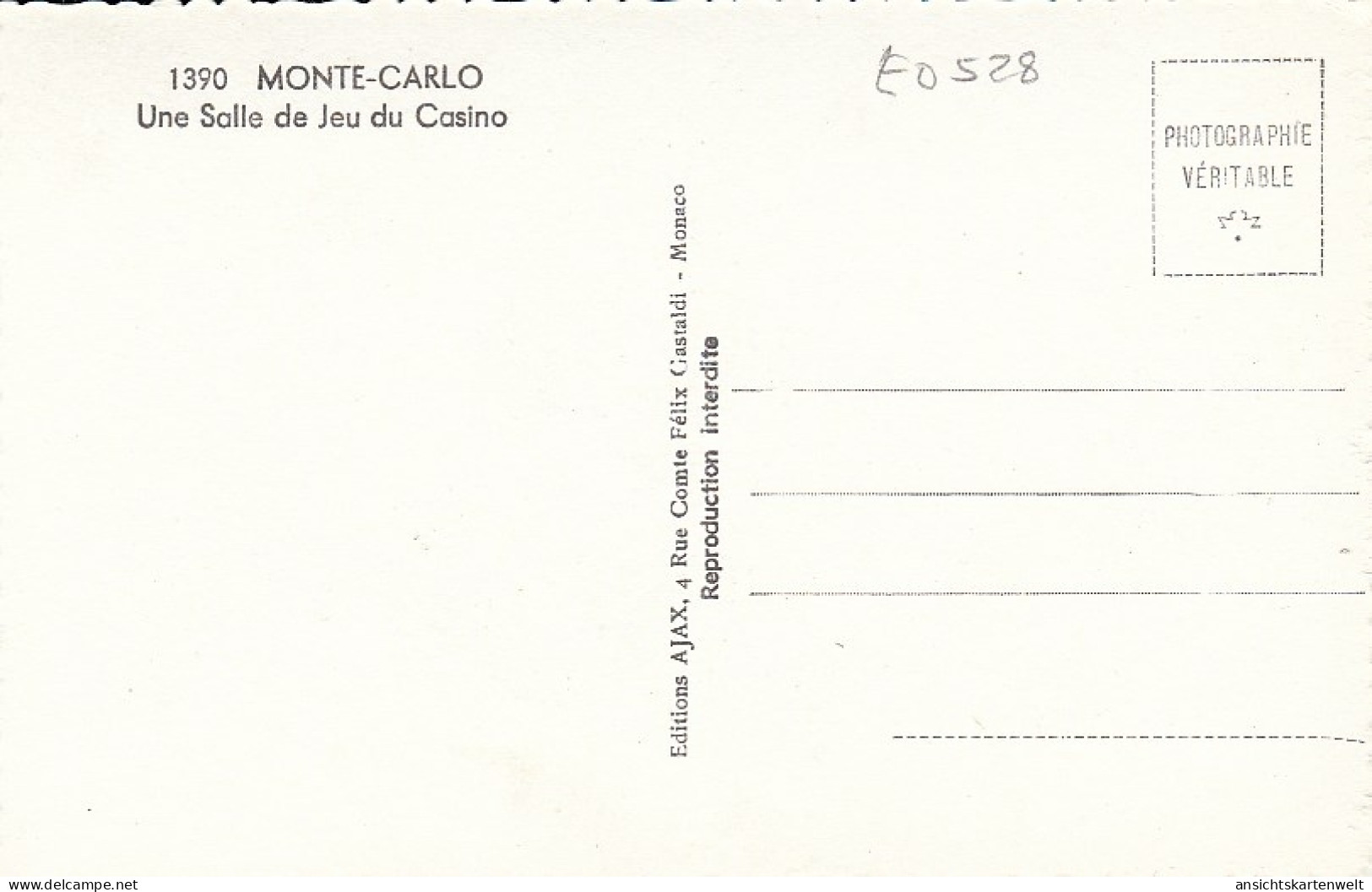 Monaco: Monte Carlo, Une Salle De Jeu Du Casino Ngl #E0528 - Andere & Zonder Classificatie
