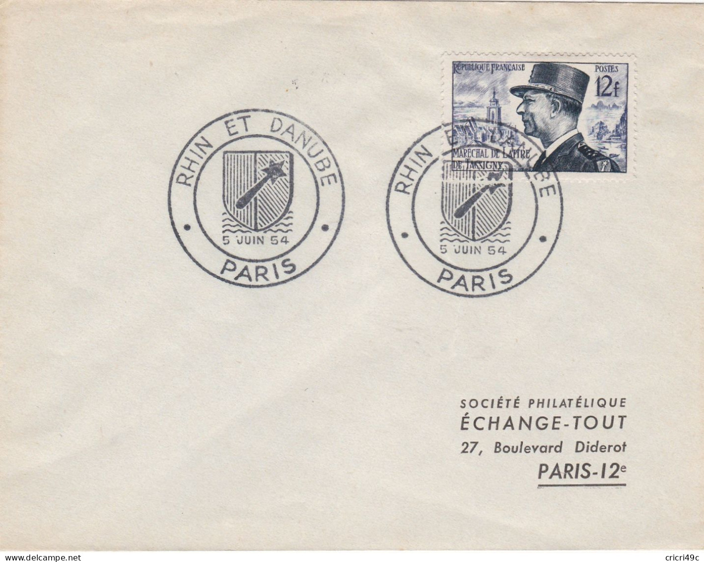 France FDC Y&T N°982  Maréchal De Lattre  De 1954 PARIS - 1950-1959