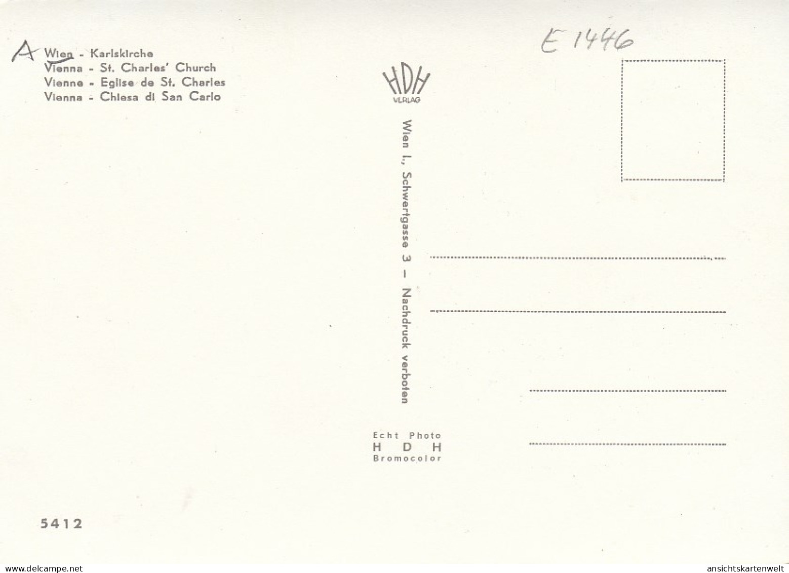 Wien, Karlskirche Ngl #E1446 - Altri & Non Classificati