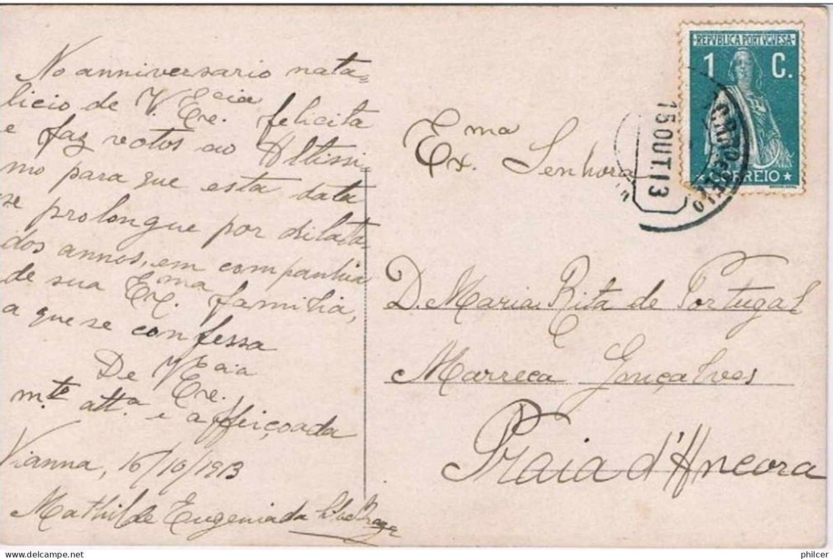 Portugal, 1913, Viana-Vila Praia De Âncora - Lettres & Documents