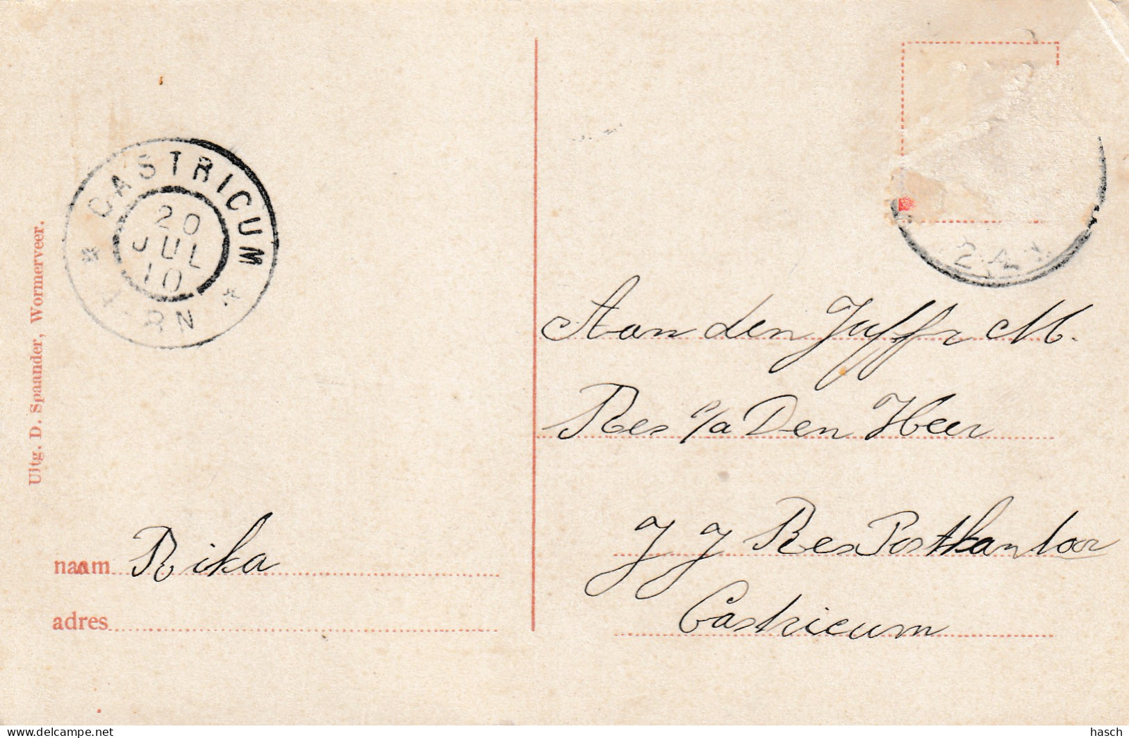 4934 98 Akersloot, Weg Bij Het Postkantoor. 1910.  - Other & Unclassified
