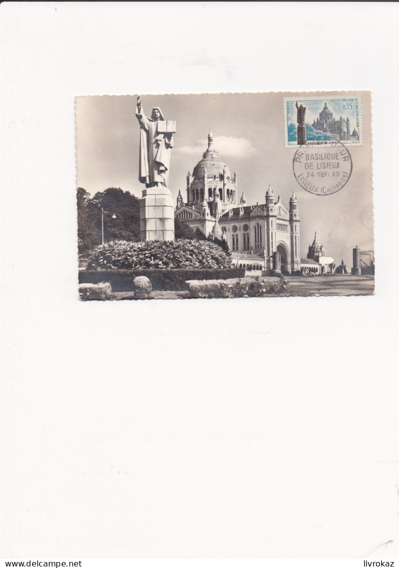 Carte 1er Jour FDC N°1268 Basilique De Lisieux - Lisieux - 24/09/1960 - 1960-1969