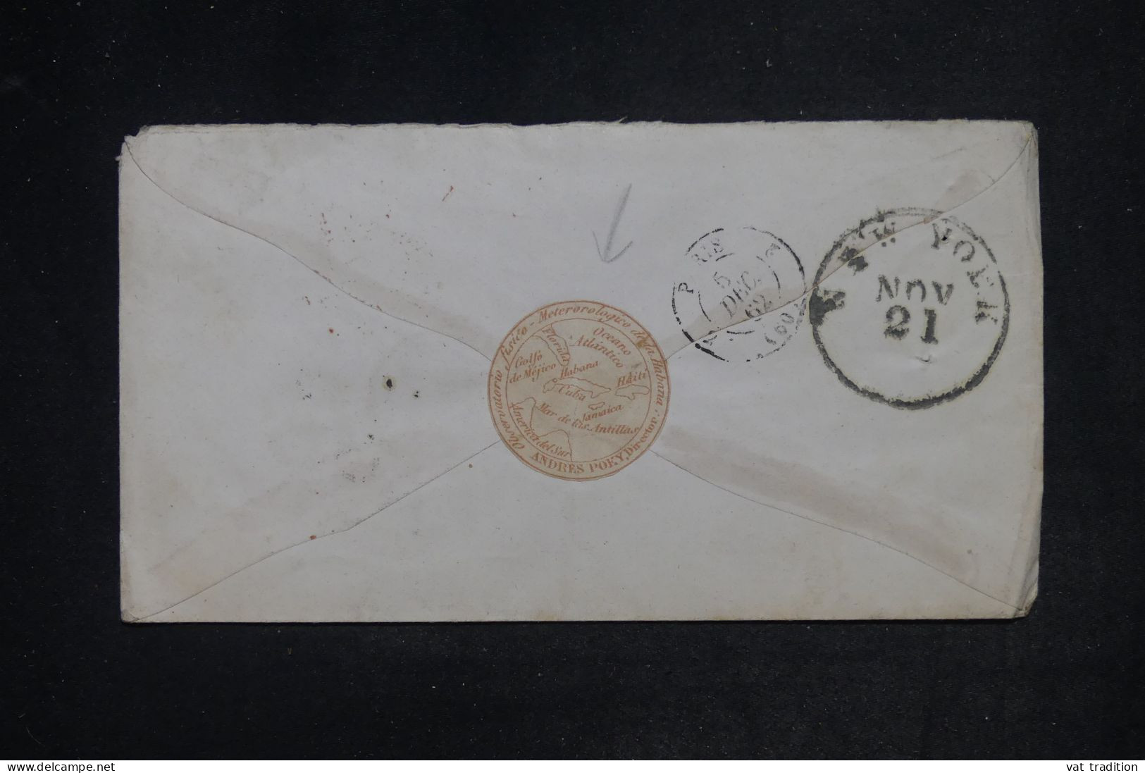 CUBA - Enveloppe De La Havane Pour La France En 1862, Voir Cachet Au Verso  - L 152403 - Prefilatelia
