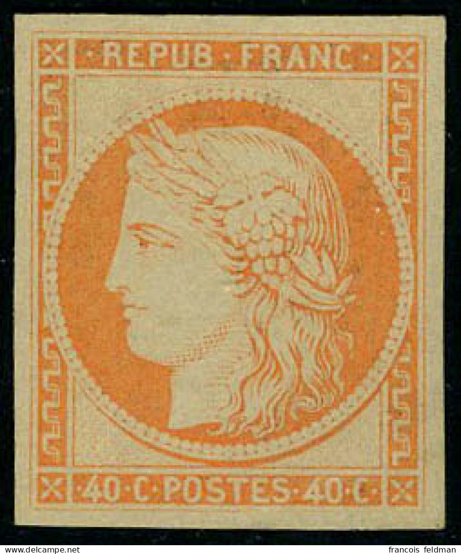 Neuf Avec Charnière N° 5g, 40c Orange Réimpression, Cl, TB, Signé - Other & Unclassified