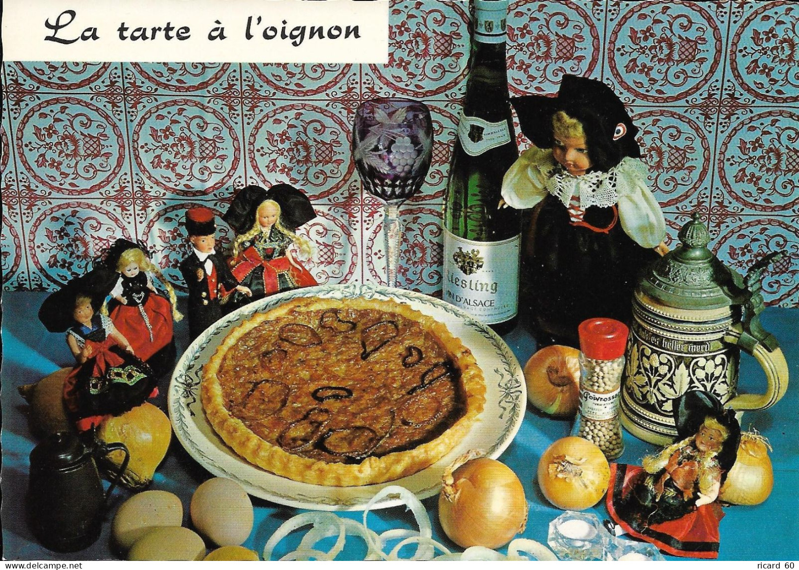 Cpsm Neuve Gastronomie Française, Recette Alsacienne , La Tarte à L'oignon - Recettes (cuisine)