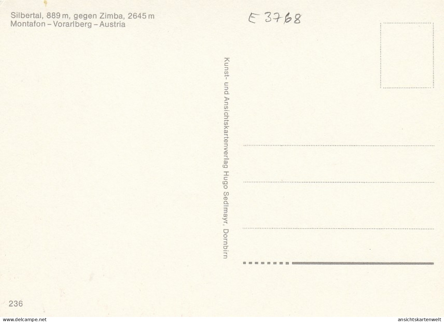 Silbertal Vorarlberg, Gegen Zimba, Montafon Ngl #E3768 - Altri & Non Classificati