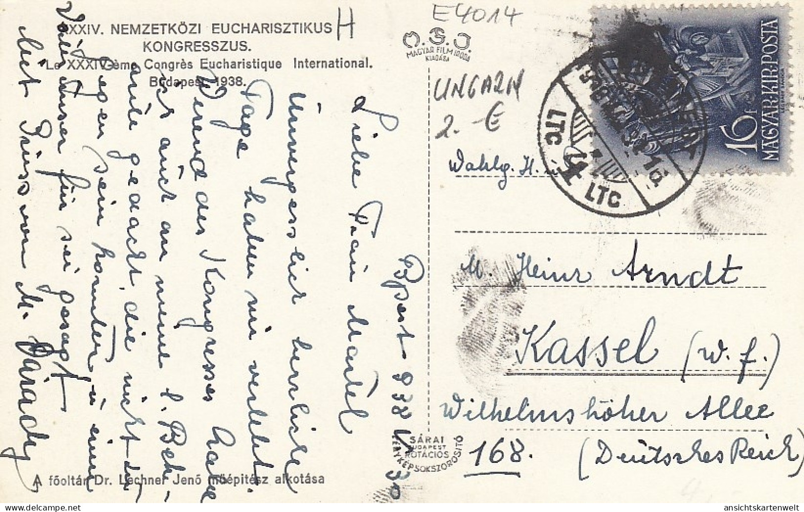 Budapest, XXXIV. Congrés Euchastique International 1938 Gl1938 #E4014 - Hongrie