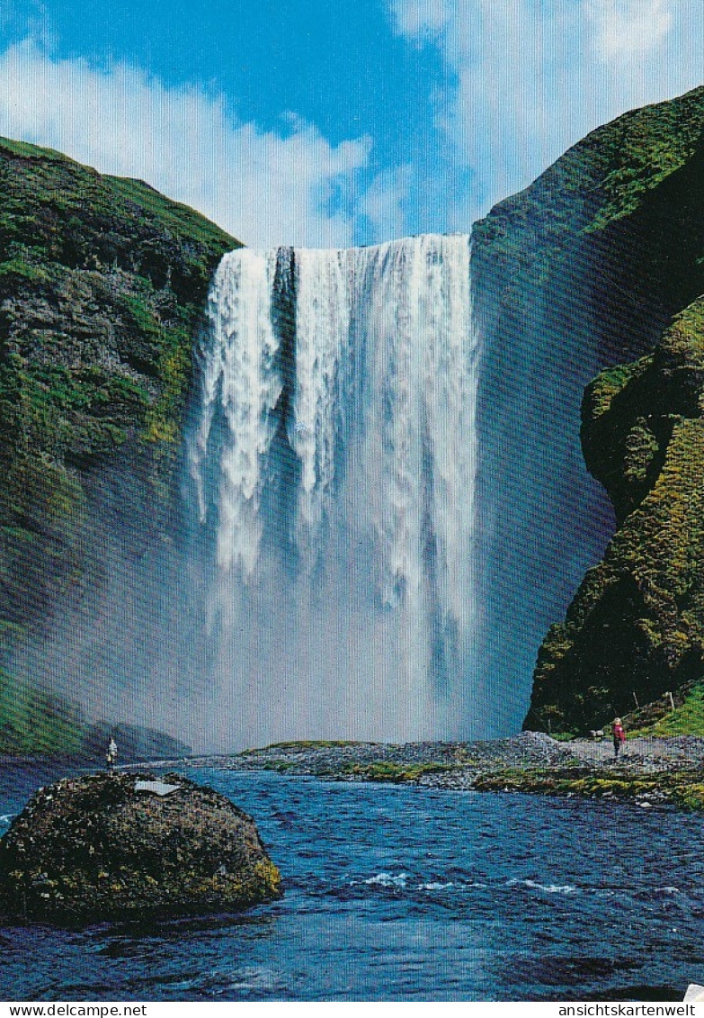 Island: High Waterfall Skógafosss, Located In South Iceland Gl1992 #E4067 - Iceland