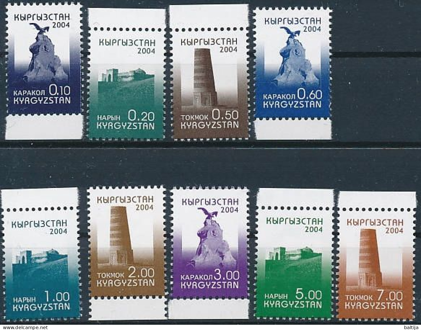 Mi 395-403 ** MNH / Definitives, Sightseeing Attractions, Architecture - Kirgizië