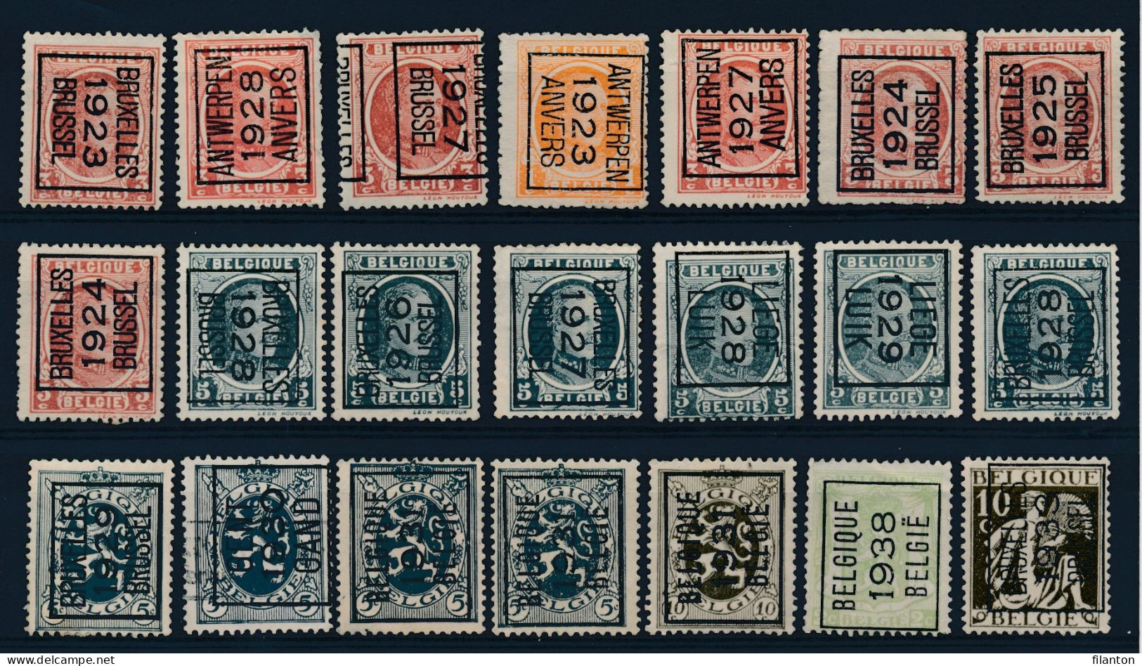 BELGIE - TYPO-PRECANCELS - Selectie 534 - Zonder Gom/sans Gomme - Tipo 1922-26 (Alberto I)