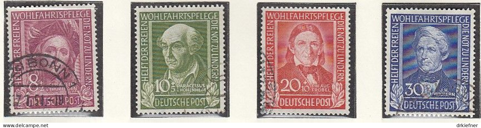 BRD  117-120, Gestempelt, Wohlfahrt: Helfer Der Menschheit (I), 1949 - Gebraucht