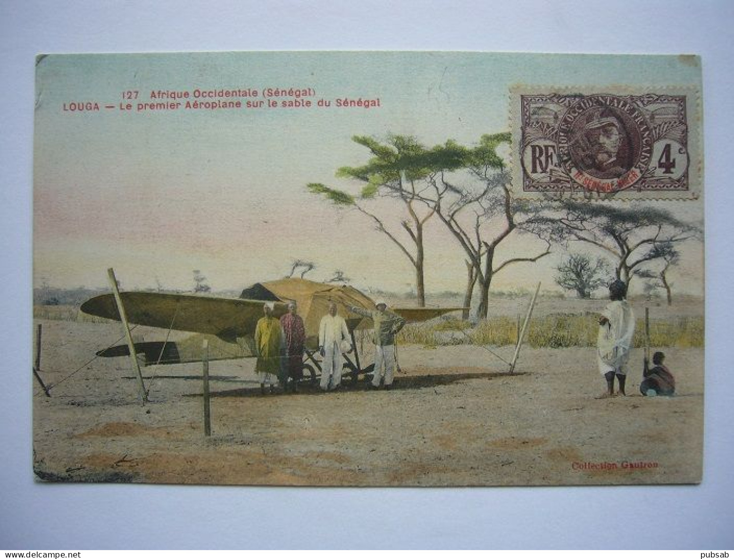 Avion / Airplane / AFRIQUE OCCIDENTALE / Premier Aéroplane Sur Le Sable Du Sénégal / Carte Maximum Sénégalaise - 1914-1918: 1st War