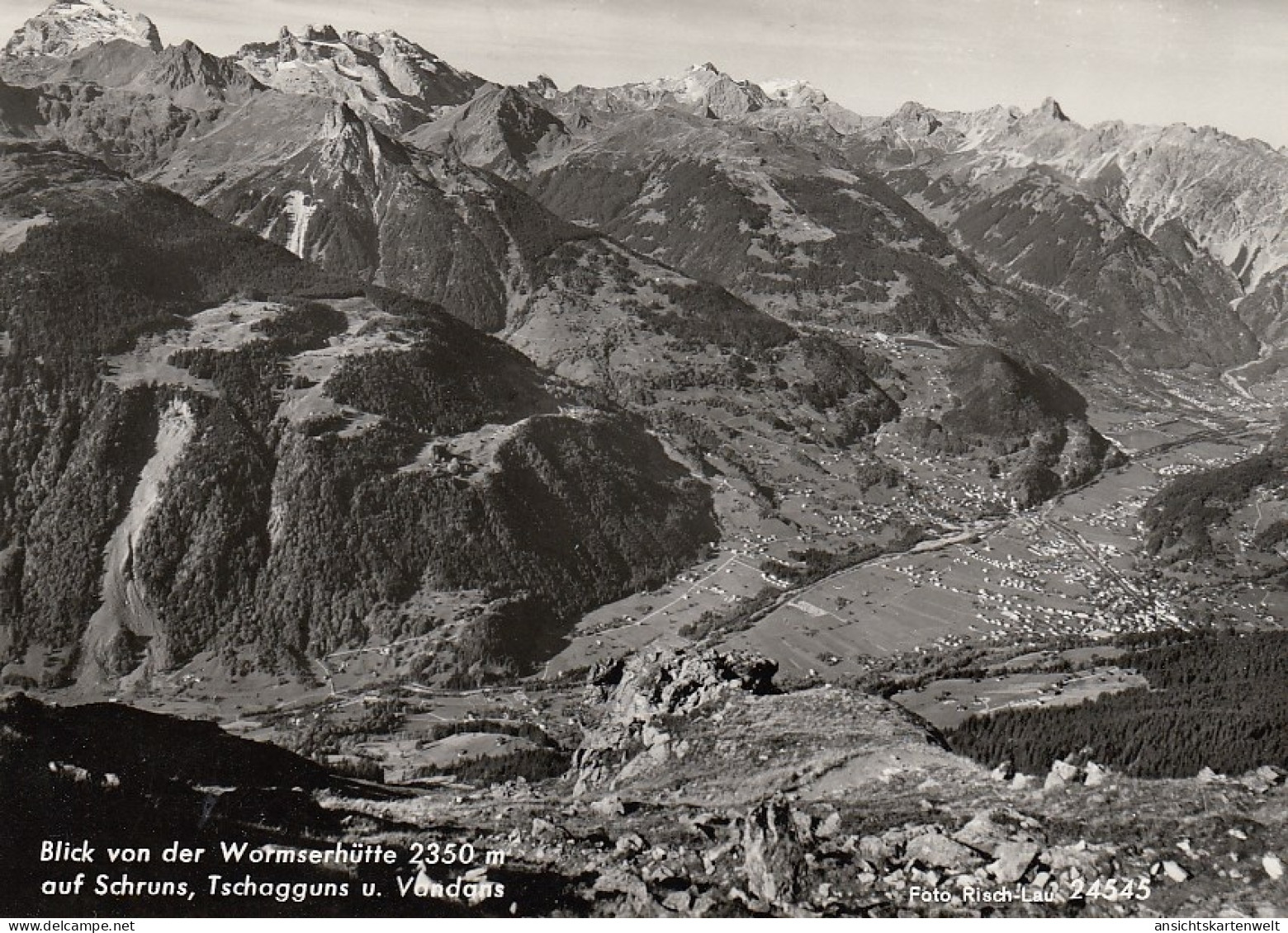 Blick Von Der Wormser Hütte Auf Schuns, Tschagguns Und Vandans Ngl #E5215 - Altri & Non Classificati