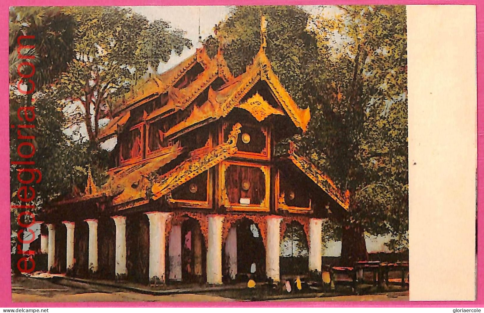 Af9262 - MYANMAR   Burma -  VINTAGE POSTCARD - Pavilion Near The Pago - Myanmar (Burma)