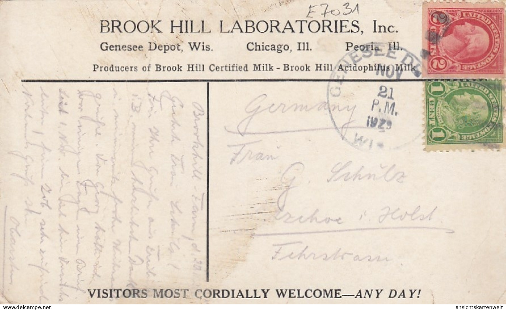 Brook Hill Labaratories, Genese Depot, Wisconsin Gl1929 #E7031 - Other & Unclassified