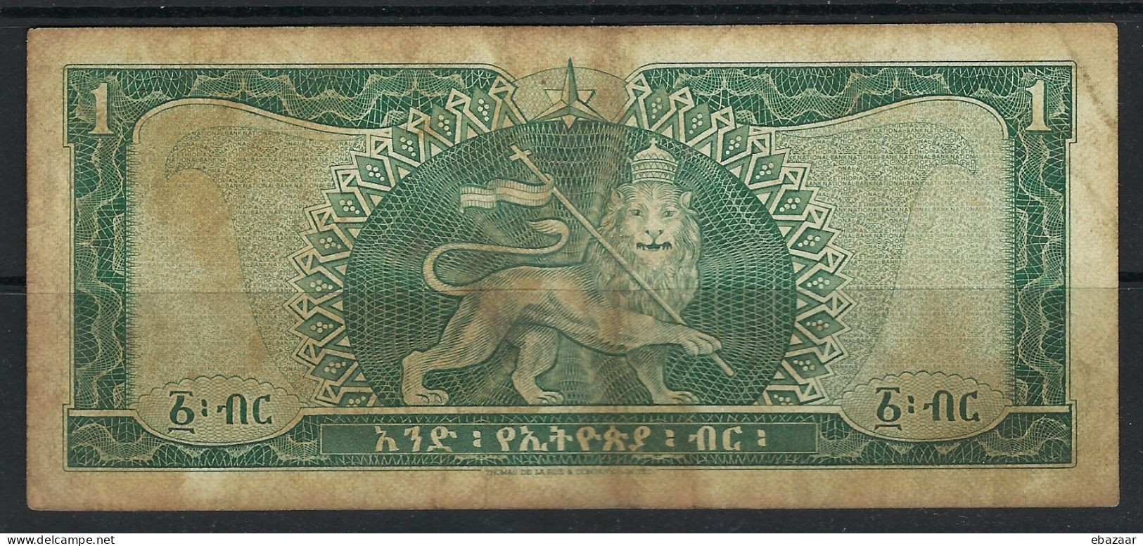 Ethiopia 1966 Banknote 1 Ethiopian Dollar P-25 Circulated - Aethiopien