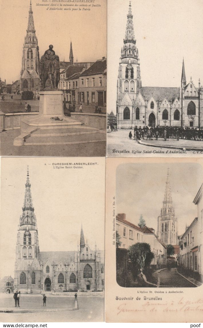 8 X Anderlecht : L'Eglise Et Monument Aux Héros De La Guerre ---8 Cp - Anderlecht