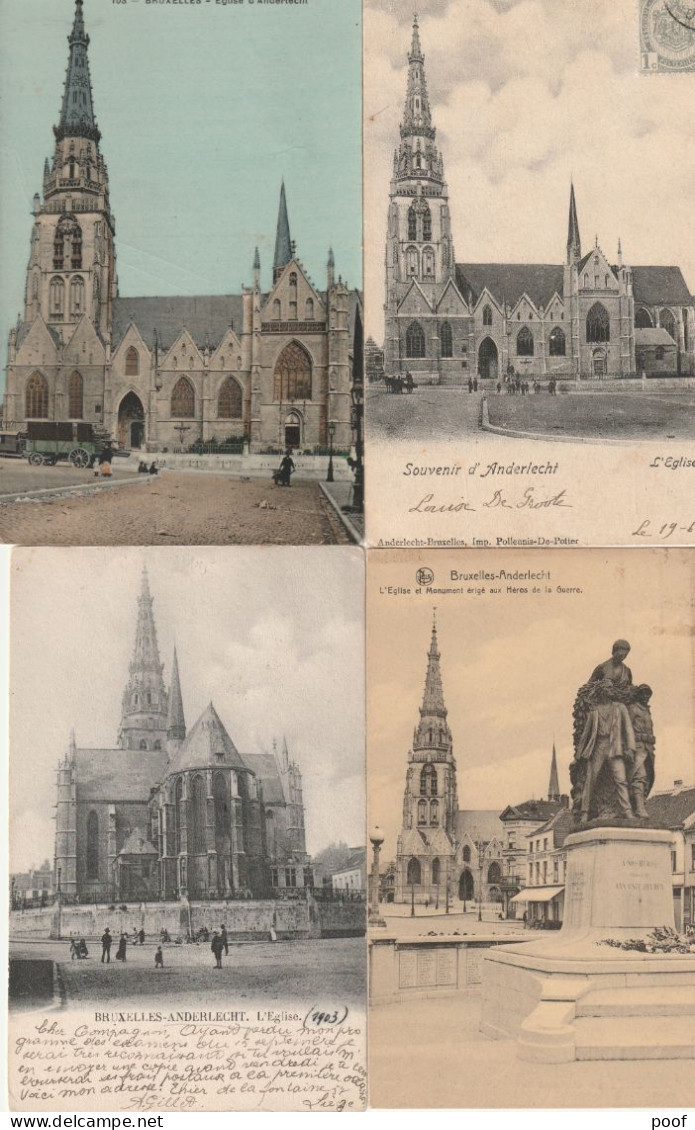 8 X Anderlecht : L'Eglise Et Monument Aux Héros De La Guerre ---8 Cp - Anderlecht