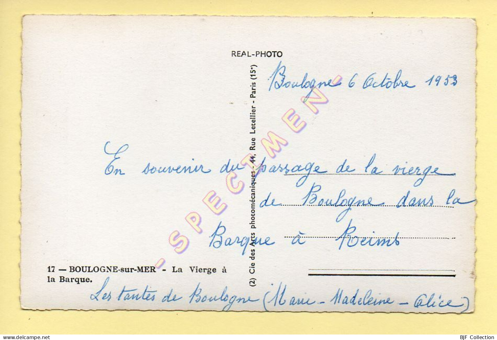 62. BOULOGNE-SUR-MER – La Vierge à La Barque / CPSM (voir Scan Recto/verso) - Boulogne Sur Mer