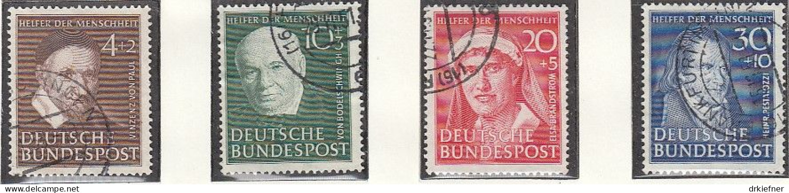 BRD  143-146, Gestempelt, Wohlfahrt: Helfer Der Menschheit (II), 1951 - Gebruikt