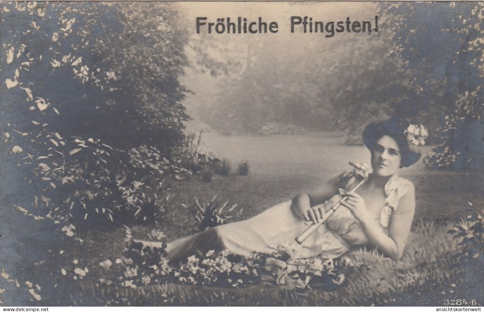 Pfingsten-Wünsche Von Flötenspielerin Glum 1910? #E8283 - Pinksteren