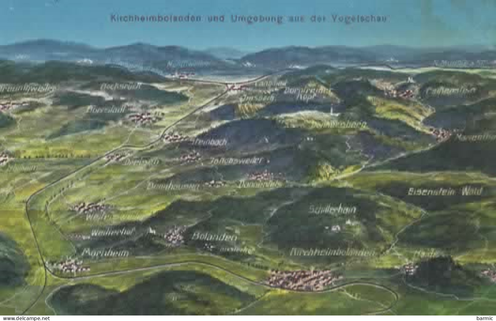 KIRCHHEIMBOLANDEN UND UMGEBUNG AUS DER VOGELSCHAU COULEUR REF 16077 - Kirchheimbolanden