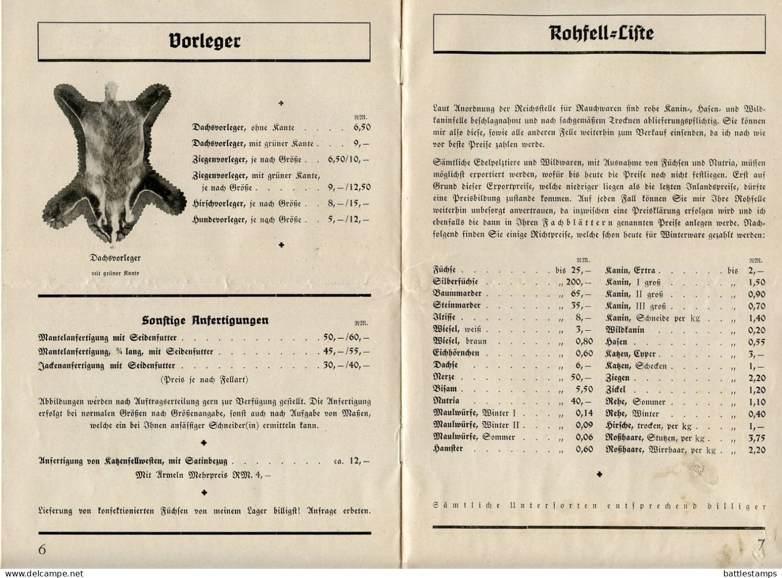 Germany 1939 3pf. Meter Cover & Postcard w/ Fur Catalog; Leipzig - Hans Carl Müller, Felle und Rauchwaren & RAVAG