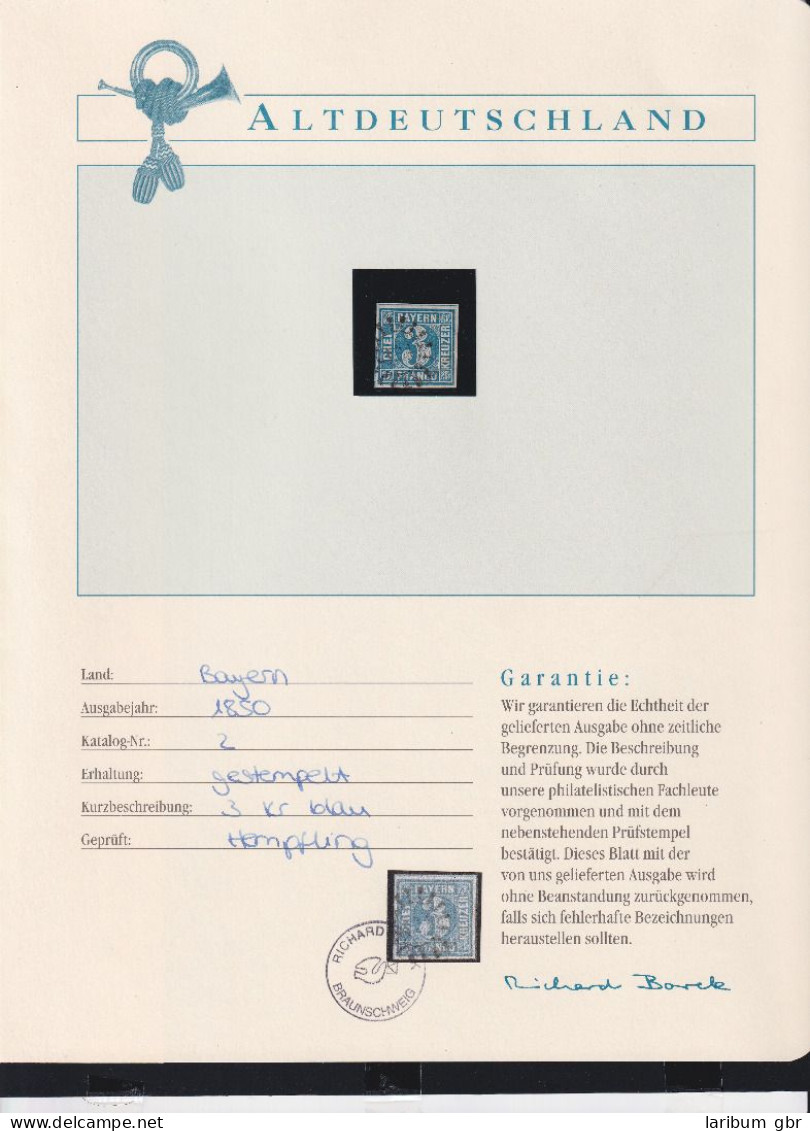 Altdeutschland Bayern 2 Gestempelt Mit Borek Garantie #ND921 - Used
