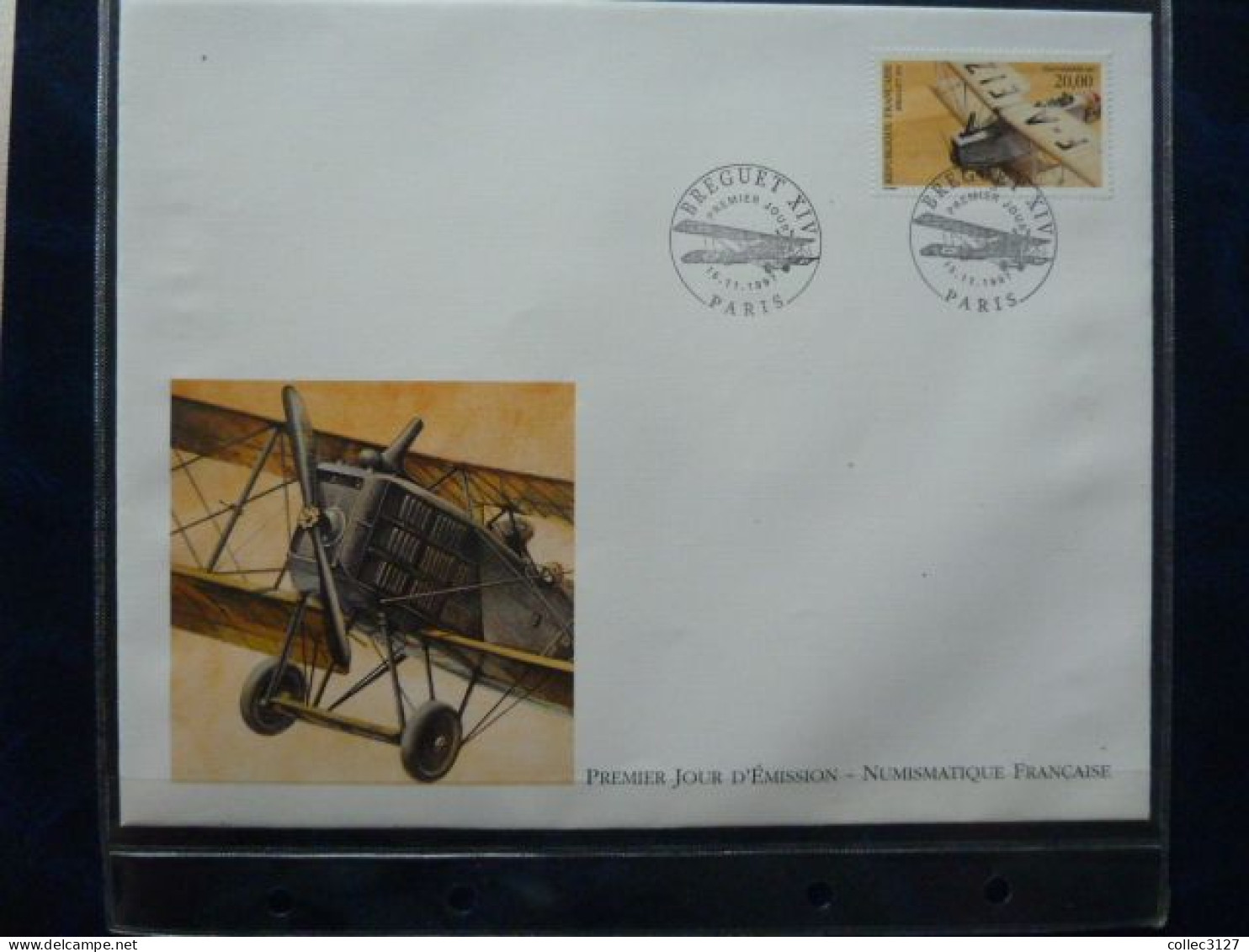 FDC Grand Format - Numismatique Française - Poste Aérienne 20F Breguet XIV - Paris 15/11/1997 - 1990-1999