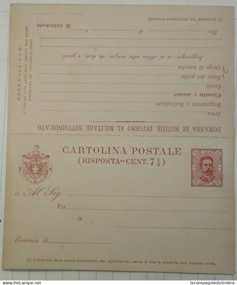 Italie Entier Postal Croix-Rouge Neuf. TB - Postwaardestukken