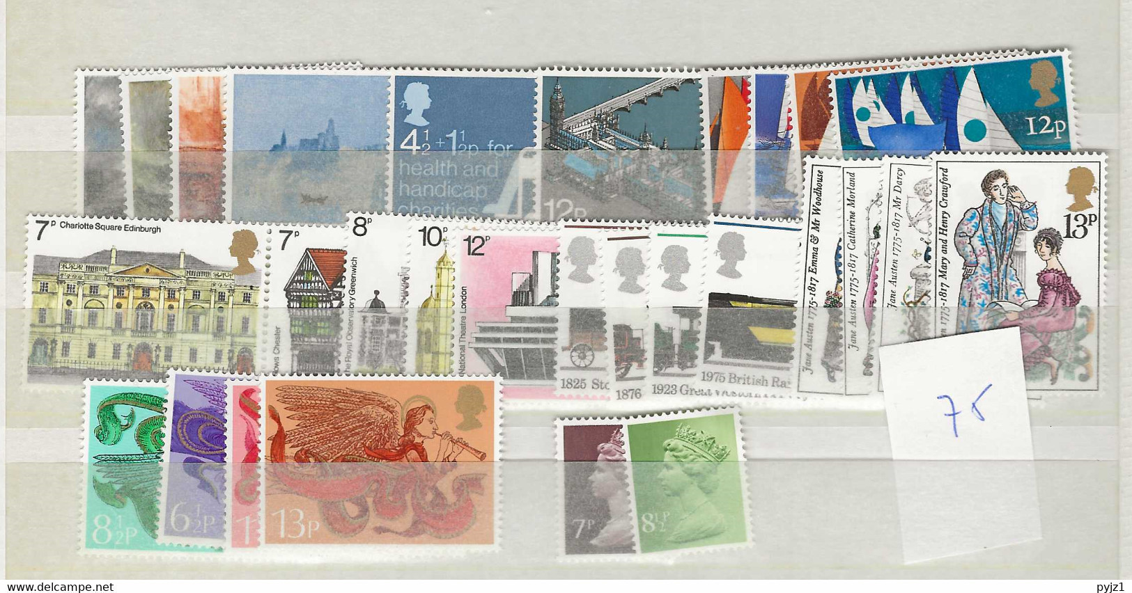 1975 MNH GB,Year Collection According To Michel Basic Numbers, Postfris** - Unused Stamps