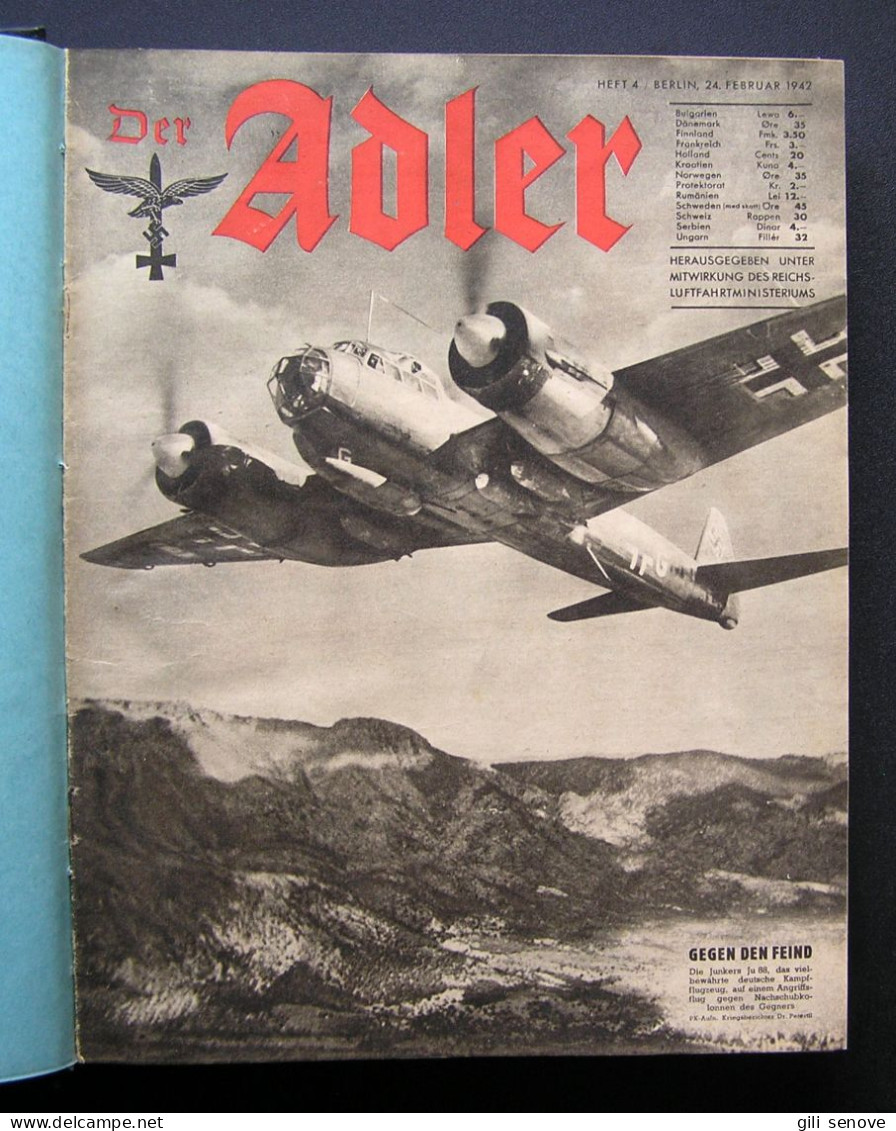 Der Adler Original WW2 German Luftwaffe Magazines In Folio Collection 1942 - Andere & Zonder Classificatie