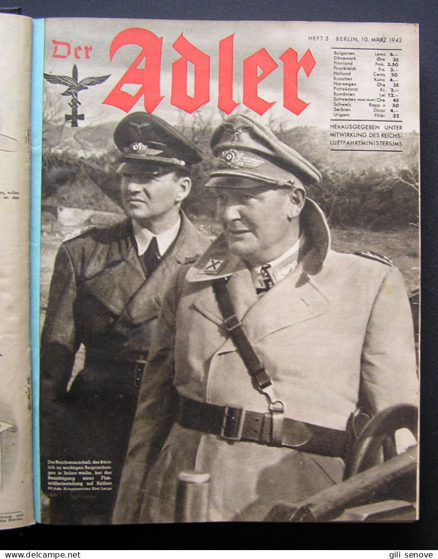Der Adler Original WW2 German Luftwaffe Magazines In Folio Collection 1942 - Other & Unclassified