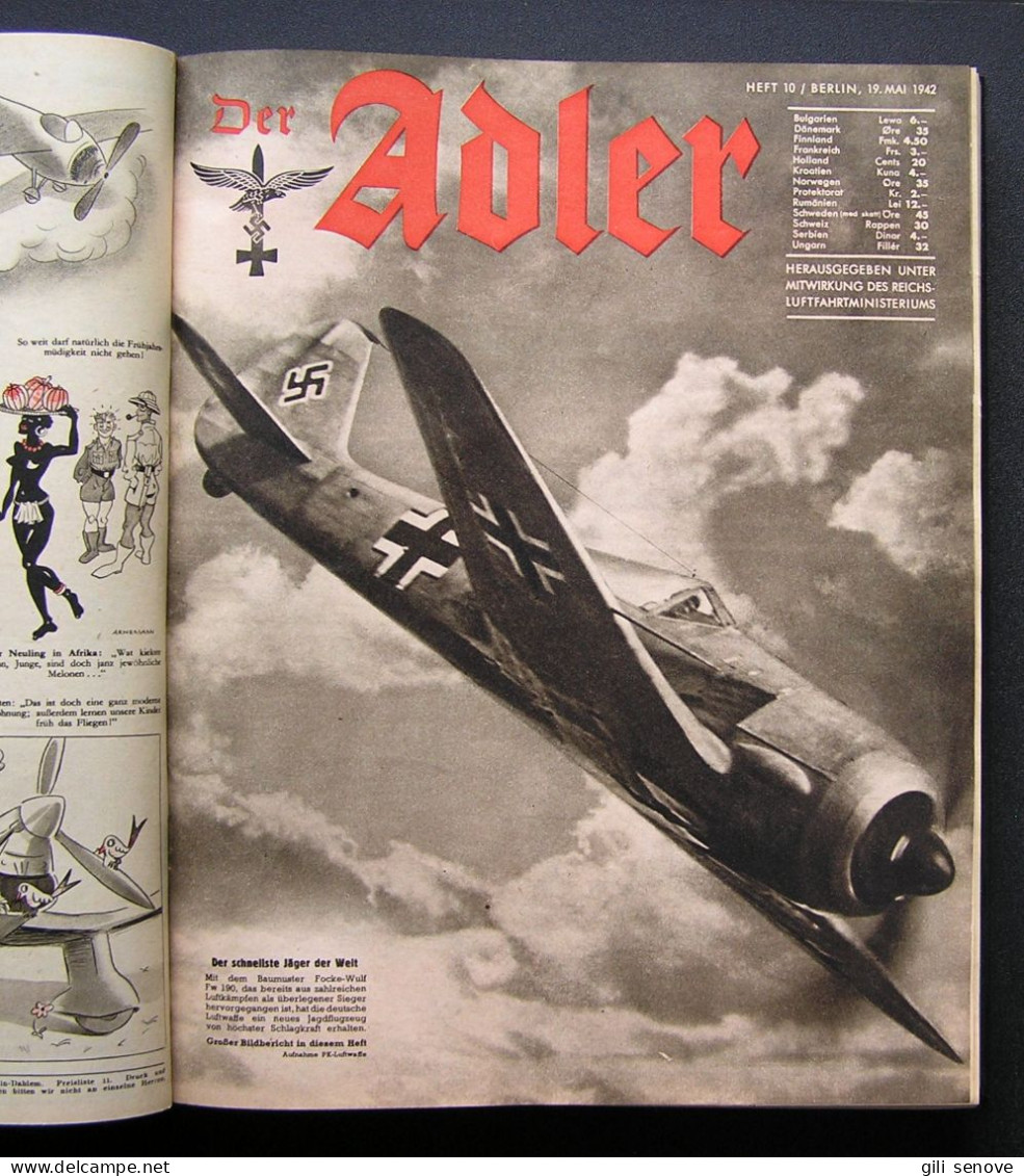 Der Adler Original WW2 German Luftwaffe Magazines In Folio Collection 1942 - Other & Unclassified