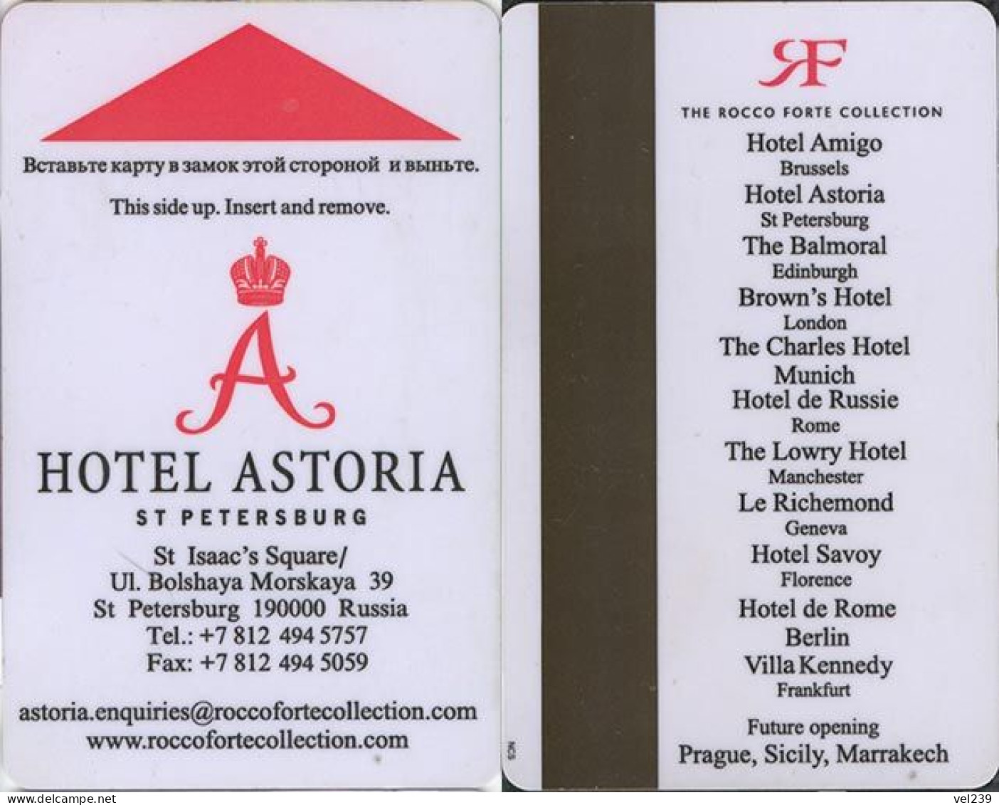 Russia. Astoria - Hotelsleutels (kaarten)