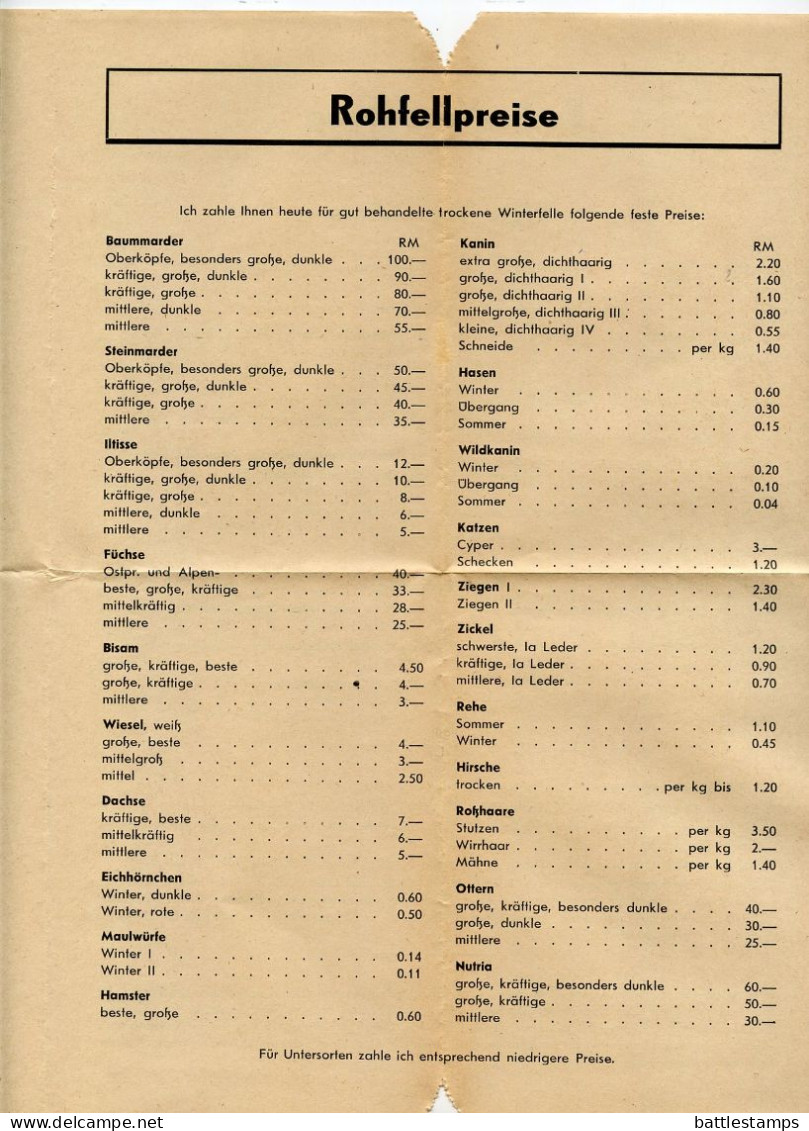 Germany 1941 3pf. Meter Cover, Paketkarte & Fur Catalog; Leipzig - Hans Carl Müller, Felle Und Rauchwaren To Schiplage - Frankeermachines (EMA)