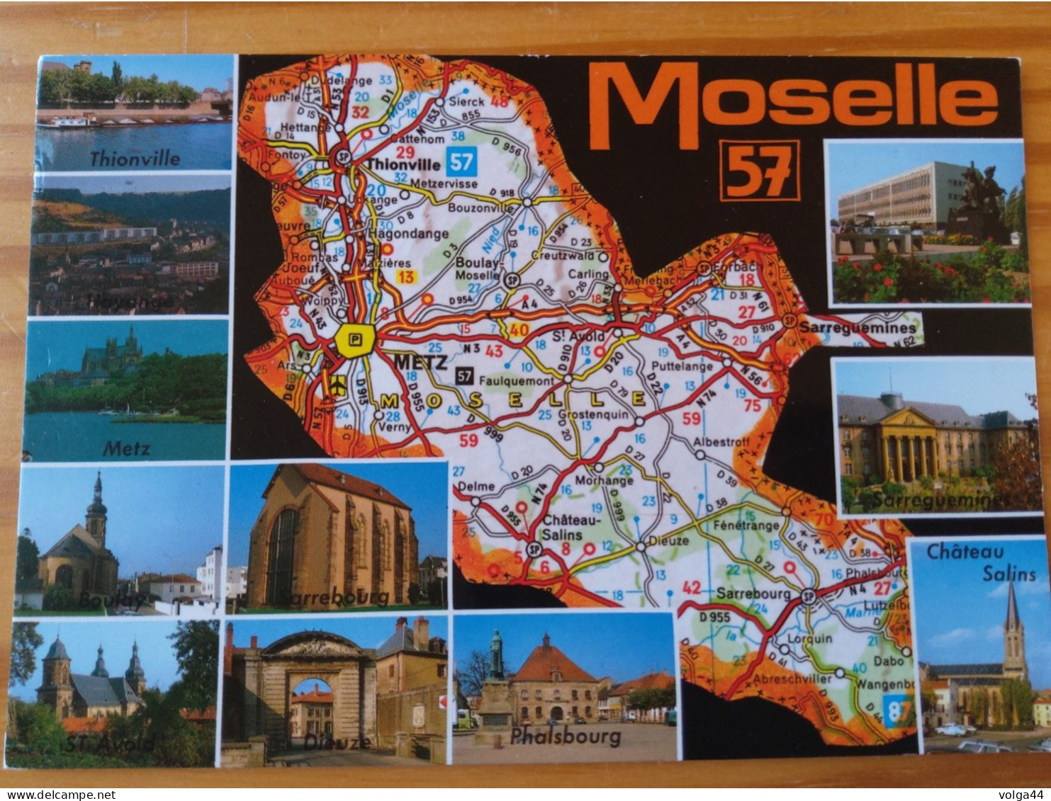 57 -MOSELLE- Carte Géographique- Contour Du Departement  Avec Multivues - Maps