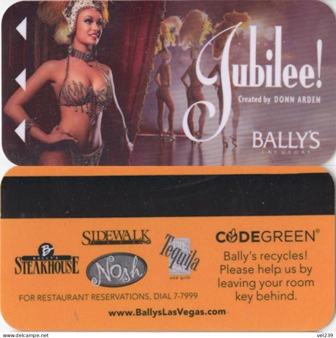 USA. Bally's. Jubilee. Girl - Hotelkarten