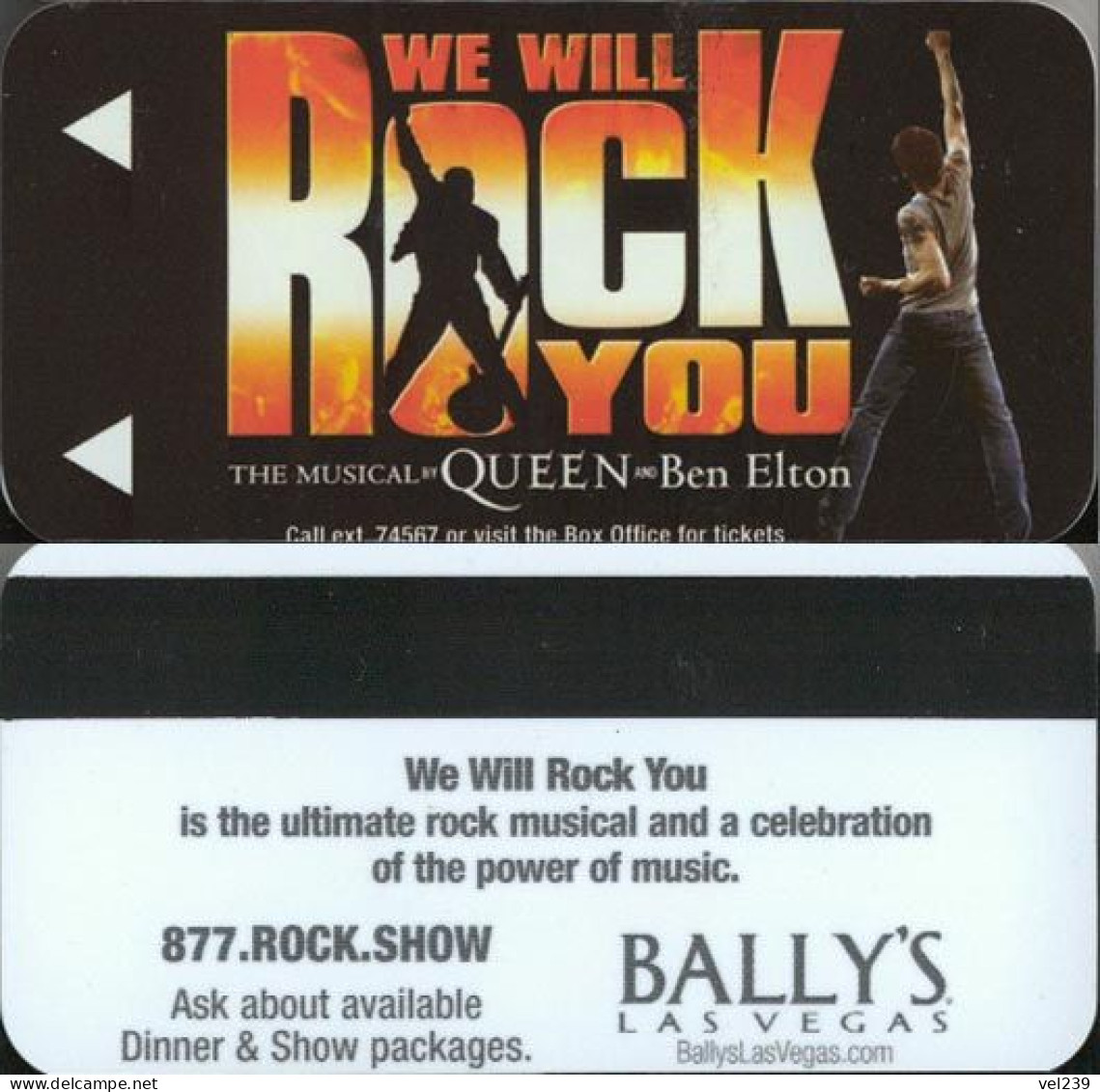USA. Bally's. We Will Rock You. Queen - Hotel Keycards