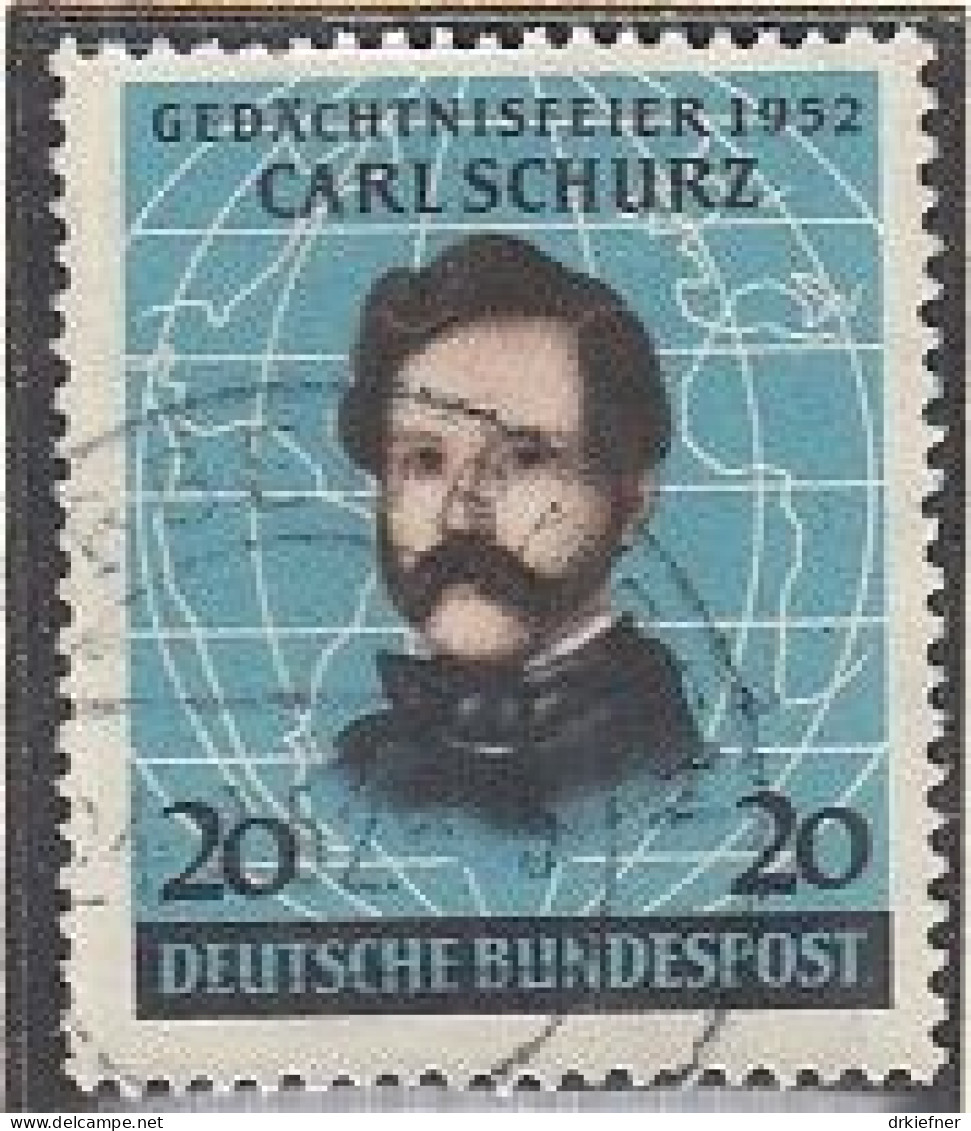 BRD 155, Gestempelt, Carl Schurz, 1952 - Gebraucht