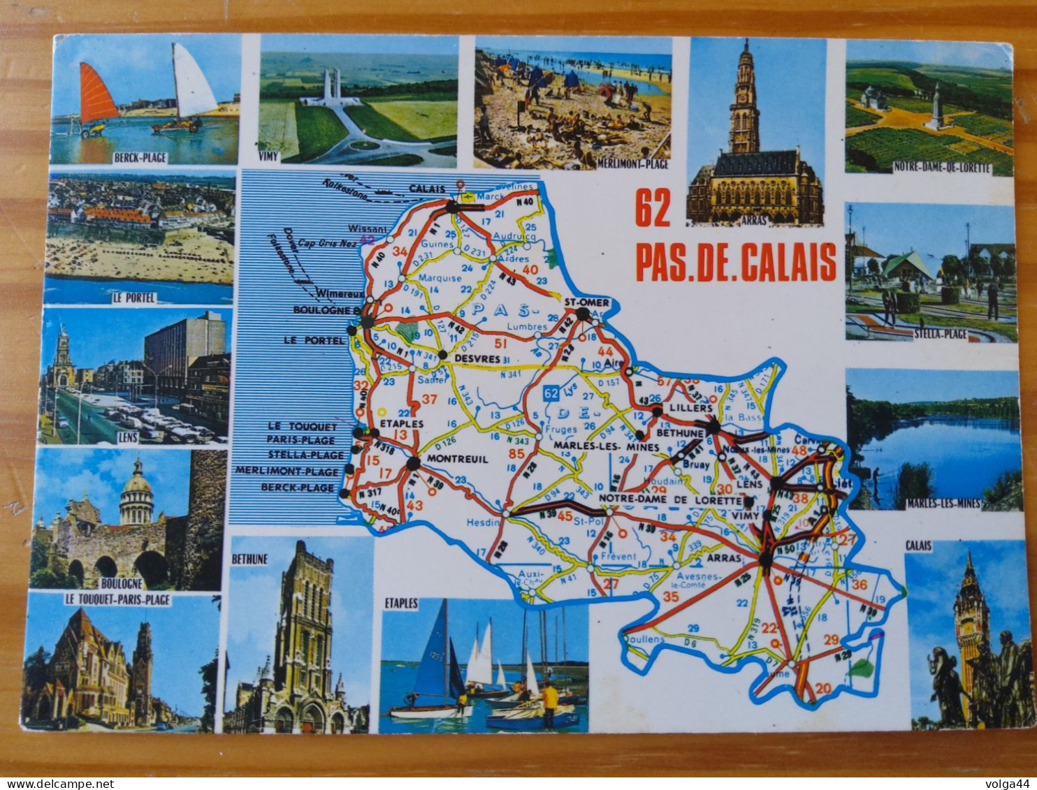 62 - PAS DE CALAIS- Carte Géographique- Contour Du Departement  Avec Multivues - Landkarten