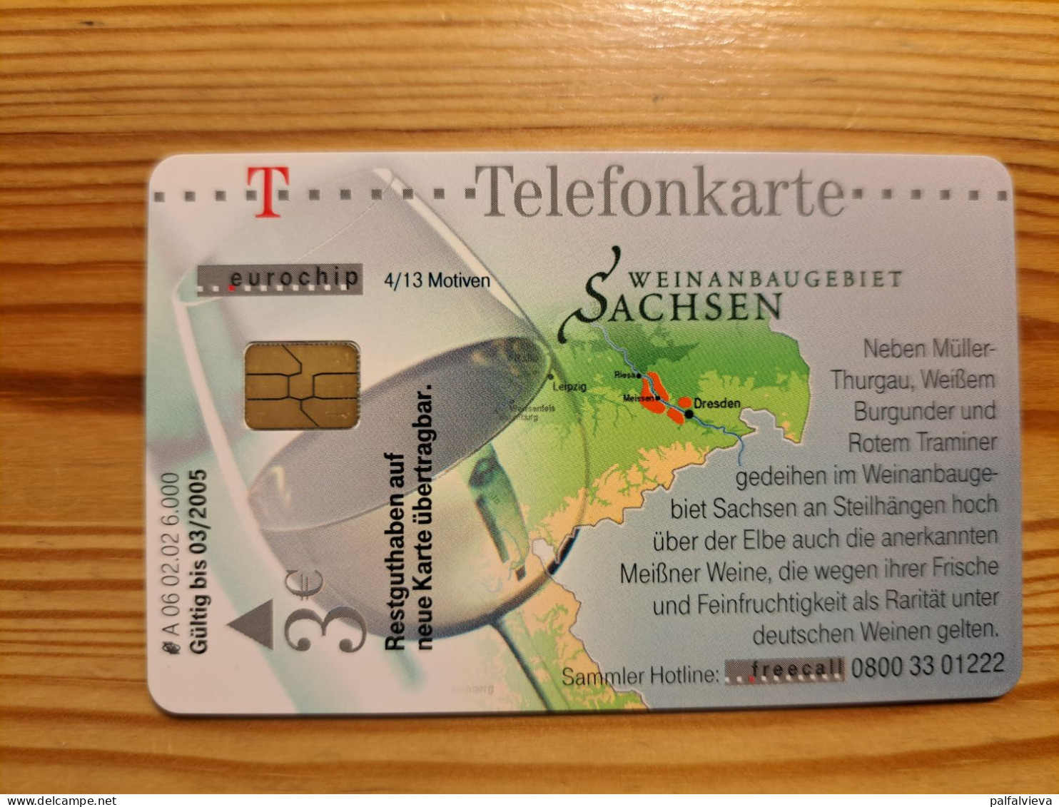 Phonecard Germany A 06 02.02. Wine, Sachsen  6.000 Ex. - A + AD-Series : D. Telekom AG Advertisement