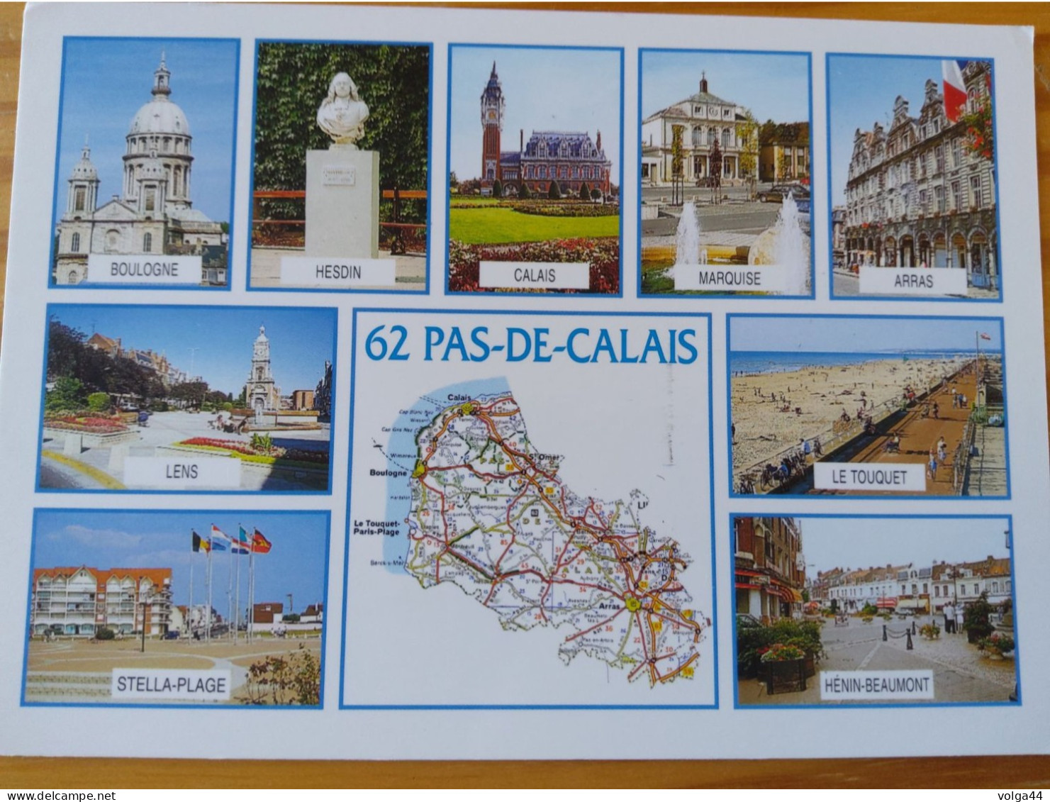 62 - PAS DE CALAIS- Carte Géographique- Contour Du Departement  Avec Multivues - Landkarten