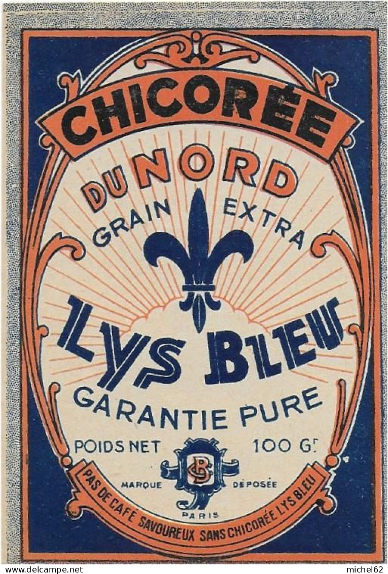 ETIQUETTE         NEUVE   CHICOREE   DU NORD LYS BLEU - Coffees & Chicory
