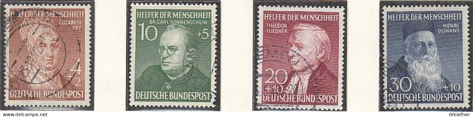 BRD  156-159, Gestempelt, Wohlfahrt: Helfer Der Menschheit, 1952 - Oblitérés