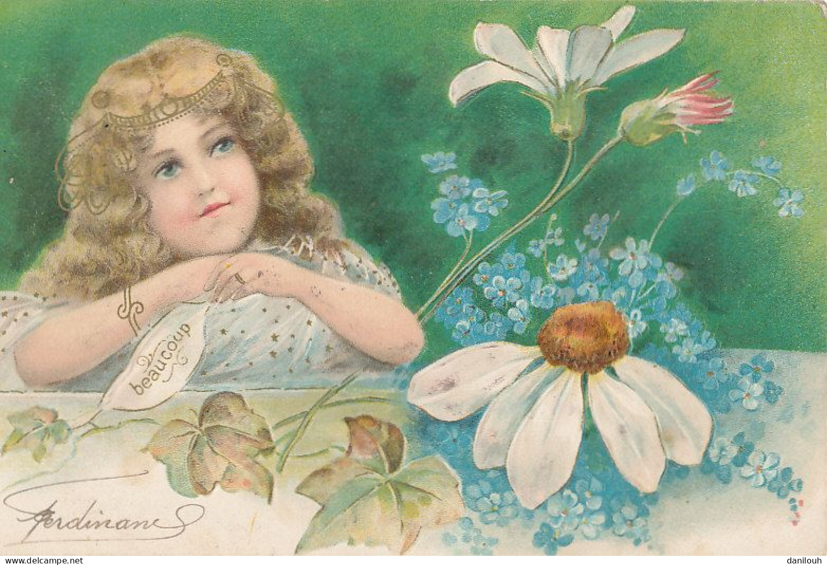 FANTAISIE / Effeuillage Marguerite " Beaucoup "  Carte Gauffrée - Sonstige & Ohne Zuordnung